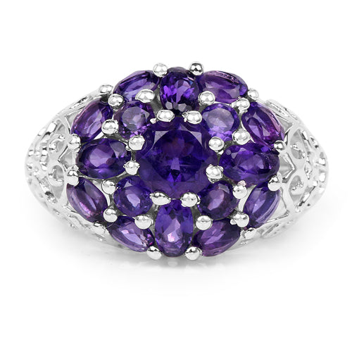 3.29 Carat Genuine Amethyst .925 Sterling Silver Ring Bids.com