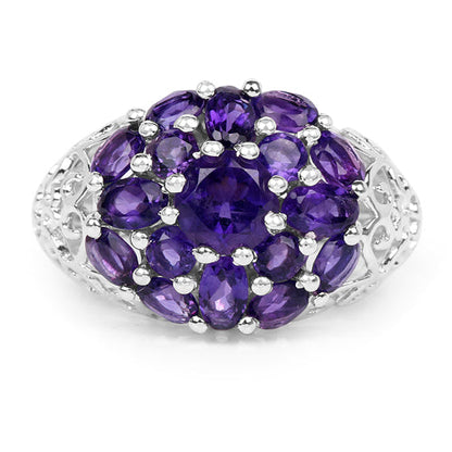 3.29 Carat Genuine Amethyst .925 Sterling Silver Ring Bids.com