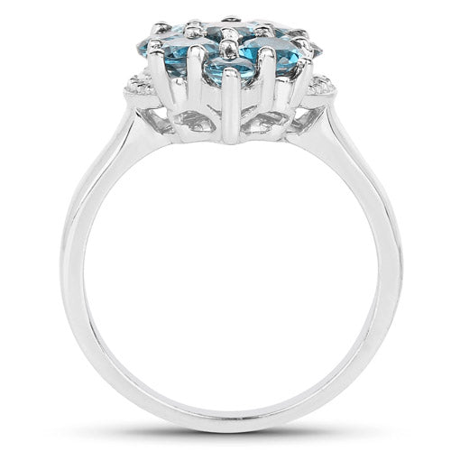 2.16 Carat Genuine London Blue Topaz .925 Sterling Silver Ring Bids.com