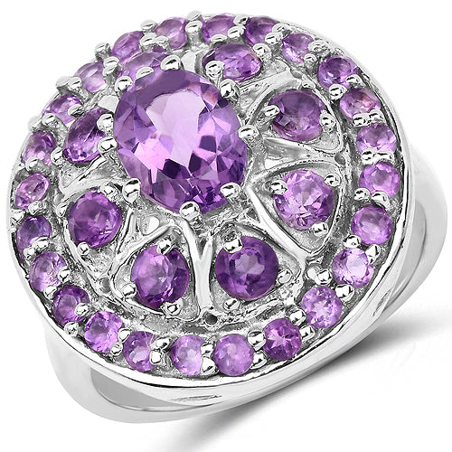 2.67 Carat Genuine Amethyst .925 Sterling Silver Ring Bids.com