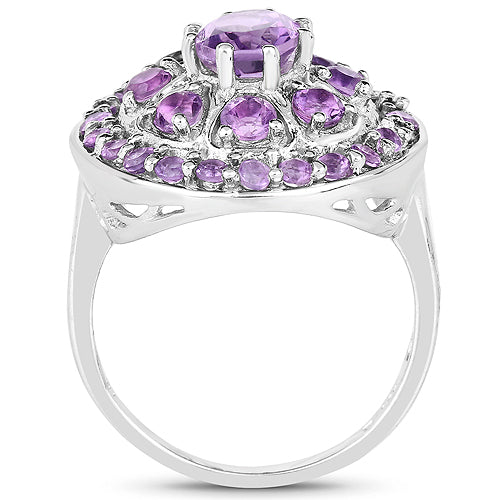 2.67 Carat Genuine Amethyst .925 Sterling Silver Ring Bids.com