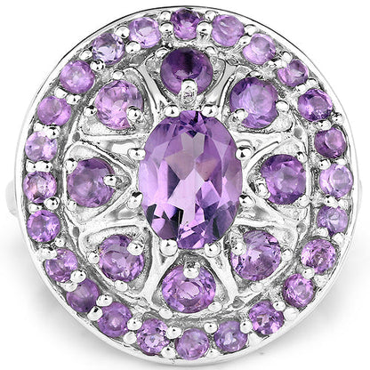 2.67 Carat Genuine Amethyst .925 Sterling Silver Ring Bids.com