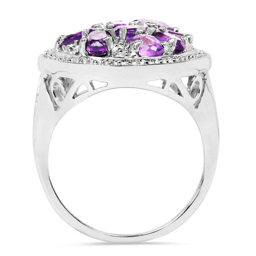 2.76 Carat Genuine Amethyst .925 Sterling Silver Ring Bids.com