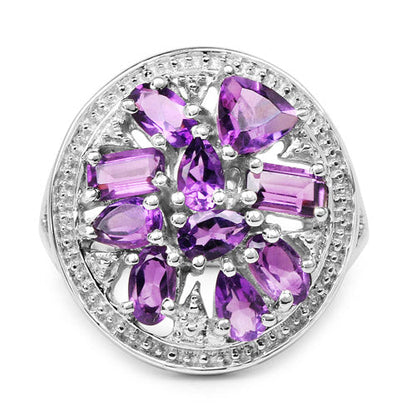 2.76 Carat Genuine Amethyst .925 Sterling Silver Ring Bids.com