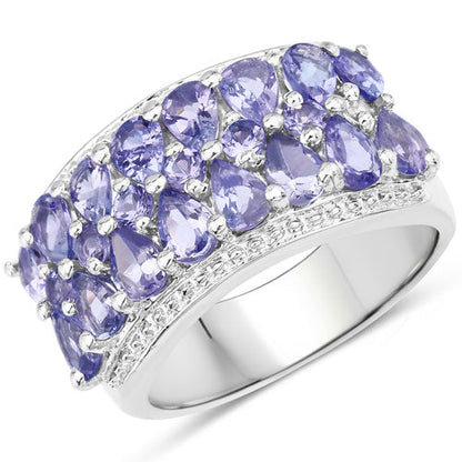 2.59 Carat Genuine Tanzanite .925 Sterling Silver Ring Bids.com