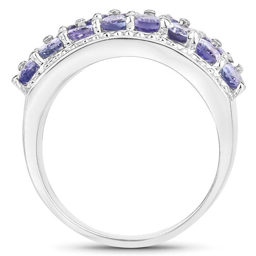 2.59 Carat Genuine Tanzanite .925 Sterling Silver Ring Bids.com
