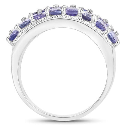 2.59 Carat Genuine Tanzanite .925 Sterling Silver Ring Bids.com