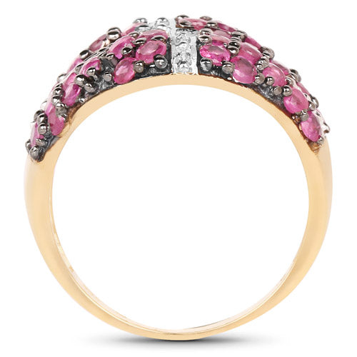 14K Yellow Gold Plated 1.70 Carat Genuine Ruby .925 Sterling Silver Ring Bids.com