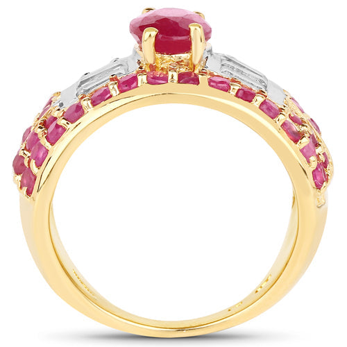 4.23 Carat Glass Filled Ruby and White Topaz .925 Sterling Silver Ring Bids.com