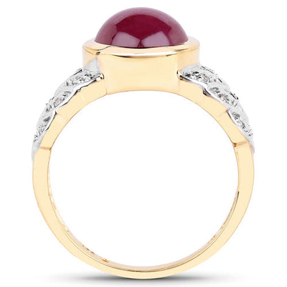 5.11 Carat Glass Filled Ruby and White Topaz .925 Sterling Silver Ring Bids.com