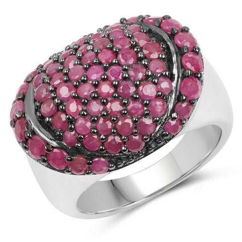 3.35 Carat Genuine Ruby .925 Sterling Silver Ring Bids.com