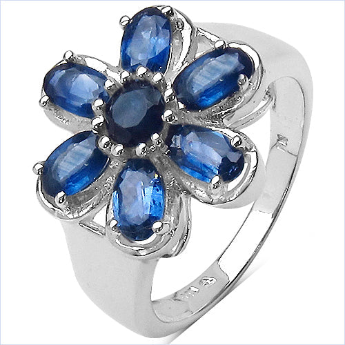 2.43 Carat Genuine Blue Sapphire .925 Sterling Silver Ring Bids.com
