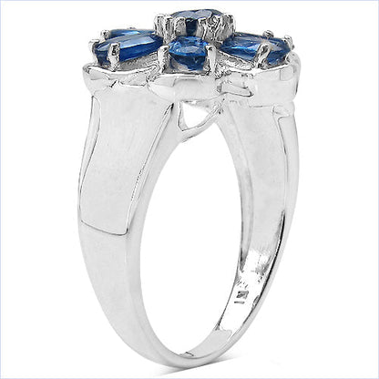 2.43 Carat Genuine Blue Sapphire .925 Sterling Silver Ring Bids.com