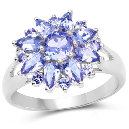 2.43 Carat Genuine Tanzanite .925 Sterling Silver Ring Bids.com