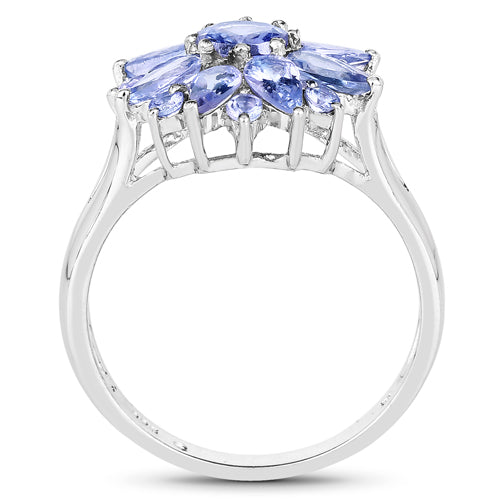 2.43 Carat Genuine Tanzanite .925 Sterling Silver Ring Bids.com