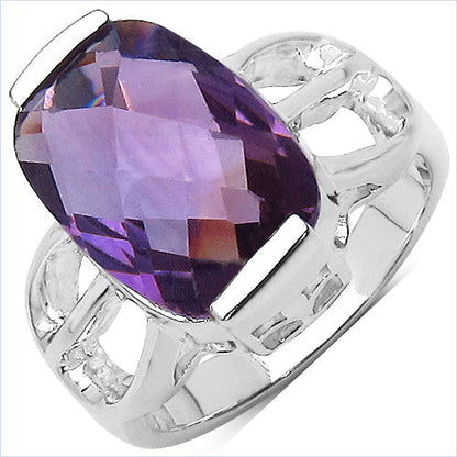 6.50 Carat Genuine Amethyst .925 Sterling Silver Ring Bids.com