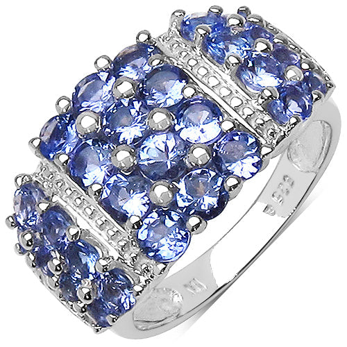 2.06 Carat Genuine Tanzanite .925 Sterling Silver Ring Bids.com