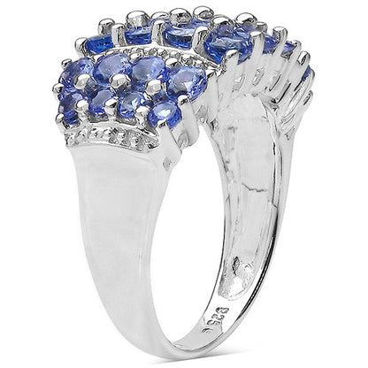 2.06 Carat Genuine Tanzanite .925 Sterling Silver Ring Bids.com