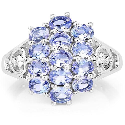 2.21 Carat Genuine Tanzanite .925 Sterling Silver Ring Bids.com