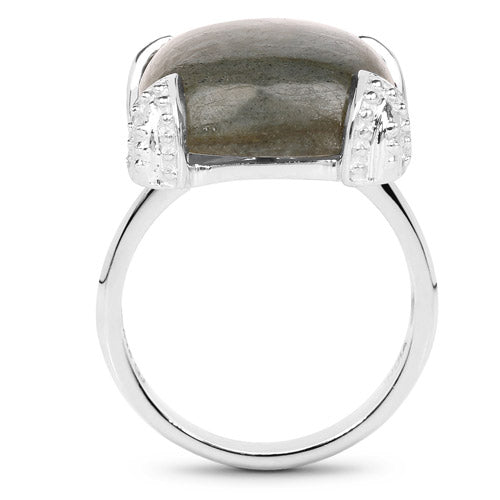 16.95 Carat Genuine Labradorite .925 Sterling Silver Ring Bids.com