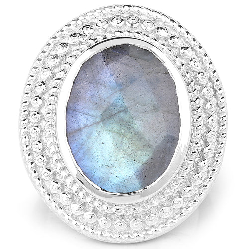7.00 Carat Genuine Labradorite .925 Sterling Silver Ring Bids.com