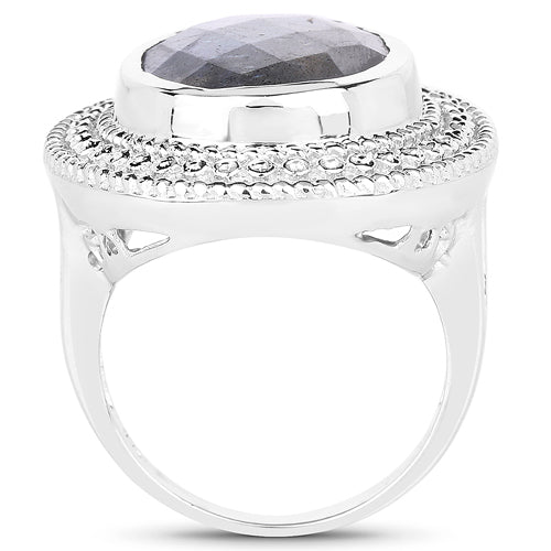 7.00 Carat Genuine Labradorite .925 Sterling Silver Ring Bids.com