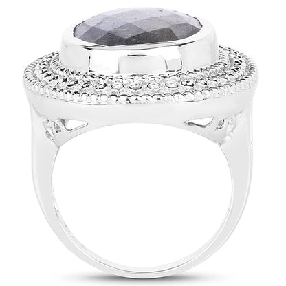 7.00 Carat Genuine Labradorite .925 Sterling Silver Ring Bids.com