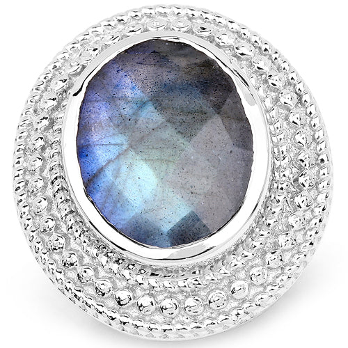 7.00 Carat Genuine Labradorite .925 Sterling Silver Ring Bids.com