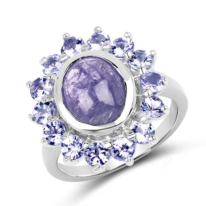 3.76 Carat Genuine Tanzanite .925 Sterling Silver Ring Bids.com