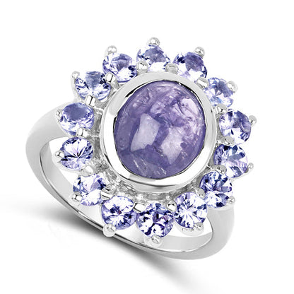 3.76 Carat Genuine Tanzanite .925 Sterling Silver Ring Bids.com