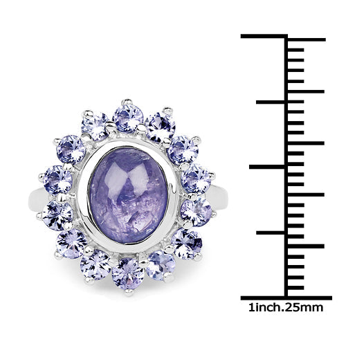3.76 Carat Genuine Tanzanite .925 Sterling Silver Ring Bids.com