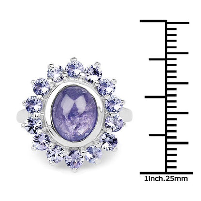 3.76 Carat Genuine Tanzanite .925 Sterling Silver Ring Bids.com