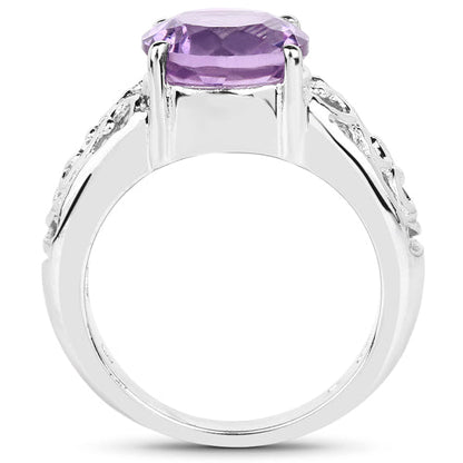 3.30 Carat Genuine Amethyst .925 Sterling Silver Ring Bids.com