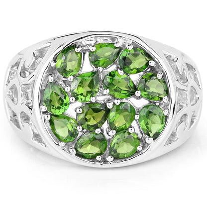 2.21 Carat Genuine Chrome Diopside .925 Sterling Silver Ring Bids.com