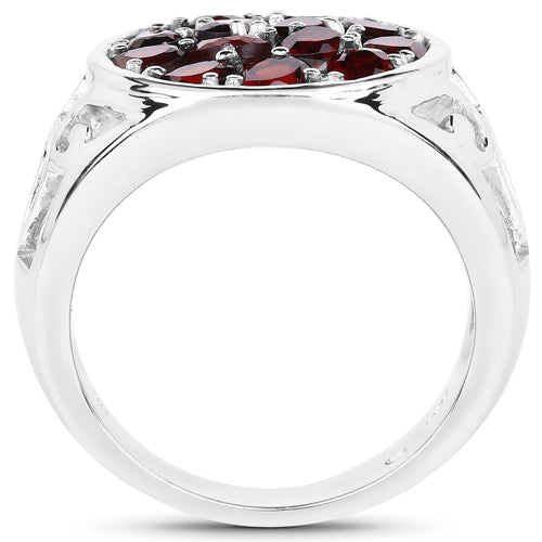 2.34 Carat Genuine Garnet .925 Sterling Silver Ring Bids.com
