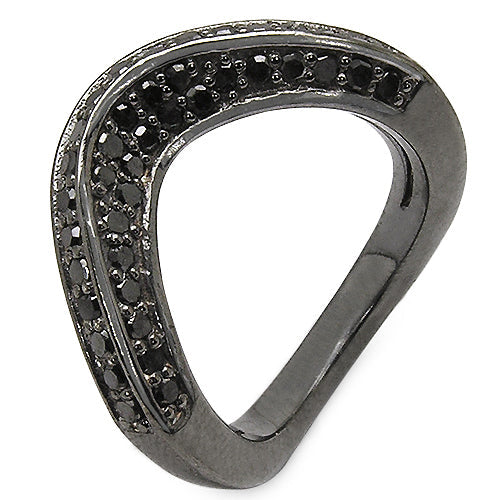 1.02 Carat Genuine Black Diamond .925 Sterling Silver Ring Bids.com