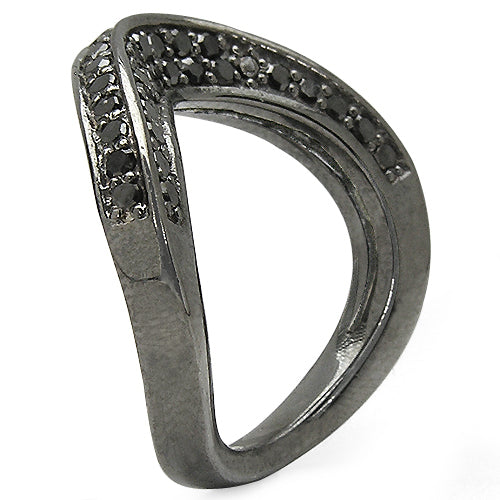 1.02 Carat Genuine Black Diamond .925 Sterling Silver Ring Bids.com