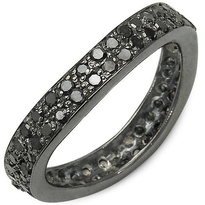 1.11 Carat Genuine Black Diamond .925 Sterling Silver Ring Bids.com