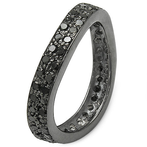 1.11 Carat Genuine Black Diamond .925 Sterling Silver Ring Bids.com