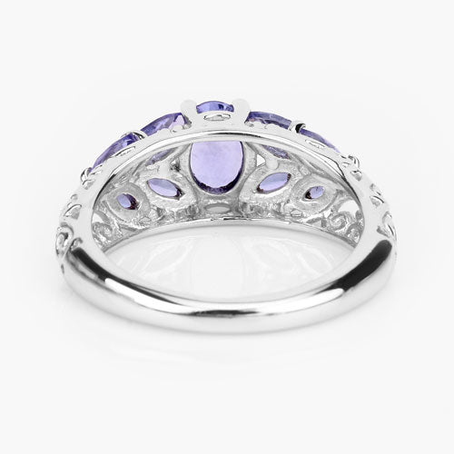 1.63 Carat Genuine Tanzanite .925 Sterling Silver Ring Bids.com