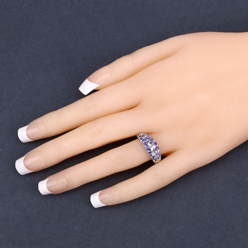 1.63 Carat Genuine Tanzanite .925 Sterling Silver Ring Bids.com
