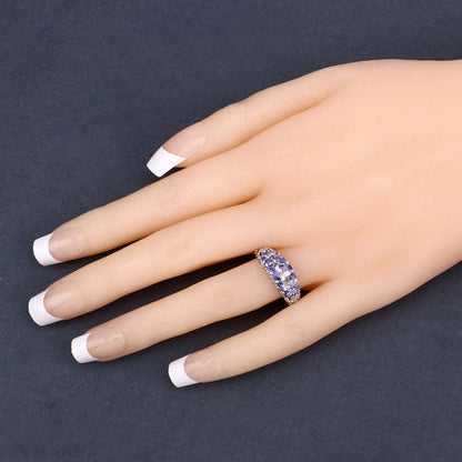 1.63 Carat Genuine Tanzanite .925 Sterling Silver Ring Bids.com