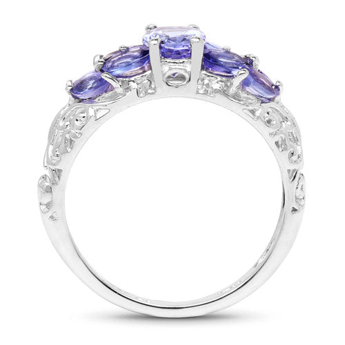 1.63 Carat Genuine Tanzanite .925 Sterling Silver Ring Bids.com
