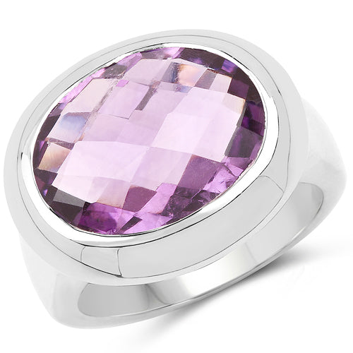 8.25 Carat Genuine Amethyst .925 Sterling Silver Ring Bids.com