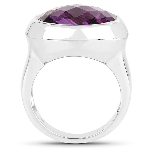 8.25 Carat Genuine Amethyst .925 Sterling Silver Ring Bids.com