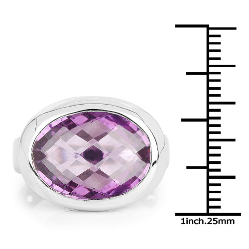 8.25 Carat Genuine Amethyst .925 Sterling Silver Ring Bids.com