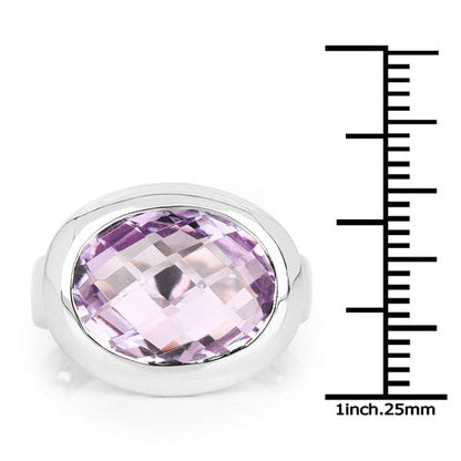 8.00 Carat Genuine Pink Amethyst .925 Sterling Silver Ring Bids.com