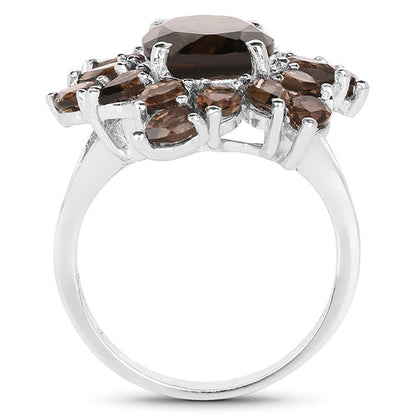5.69 Carat Genuine Smoky Quartz .925 Sterling Silver Ring Bids.com