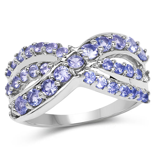 1.49 Carat Genuine Tanzanite .925 Sterling Silver Ring Bids.com