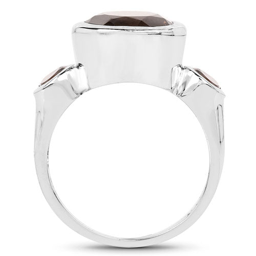 3.56 Carat Genuine Smoky Quartz .925 Sterling Silver Ring Bids.com
